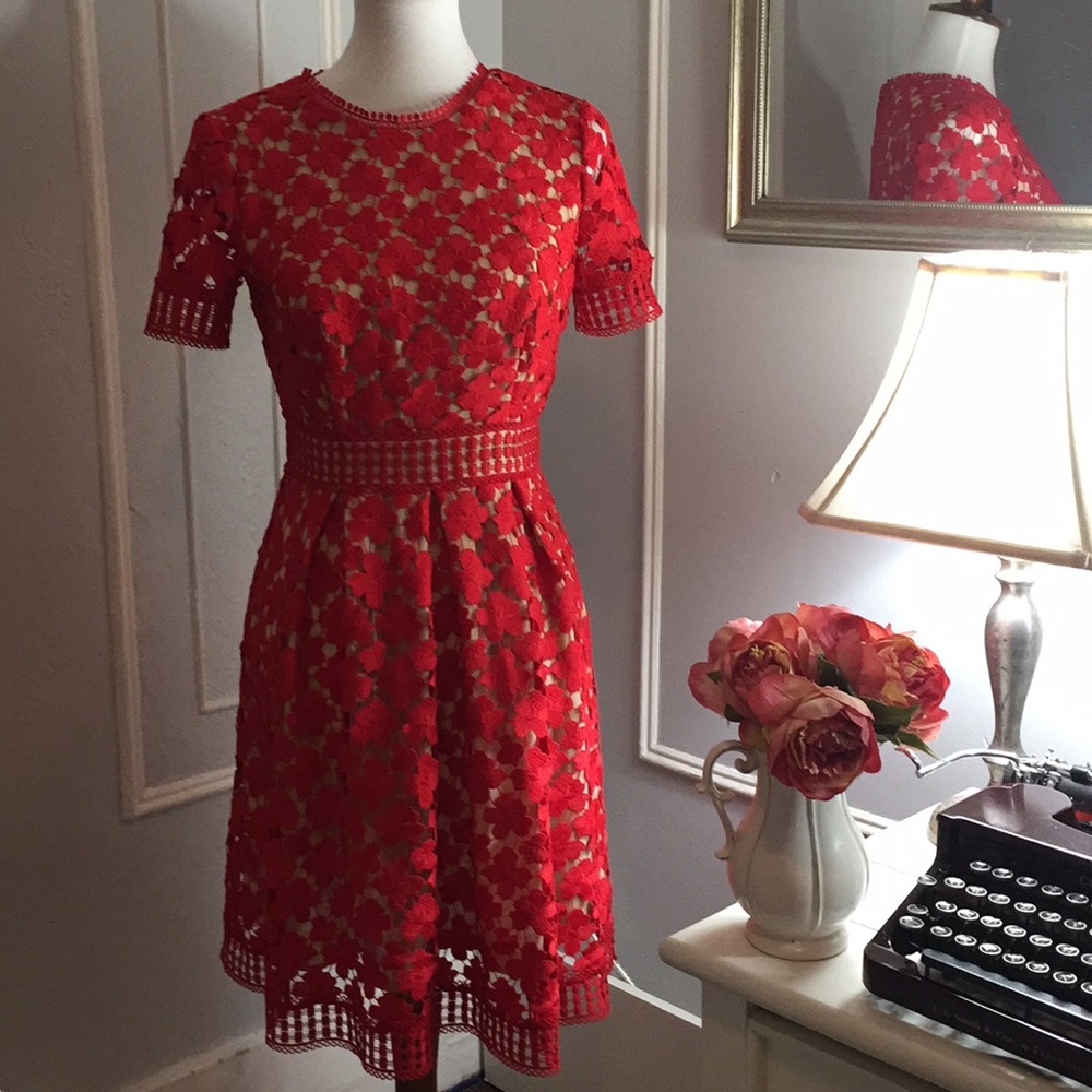 Shoshanna dress red 4